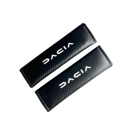 Dacia Carbon Fibre Effect Racing Style Seat Belt Pads compatible with Duster Logan Jogger Sandero Cars