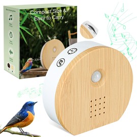 Bird Chirping Motion Sensor Box, Bird Chirping, Natural Sounds Box with Timer, 9 Bird Songs, Stream Whispers & Forest Source for Toilet, Spa and Relaxation