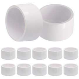 Qjaiune 12 Pack 1 Inch PVC Cap, SCH40 PVC Pipe End Cap Fitting Furniture Grade PVC Pipe End Cap Plug Adapter, White PVC Pipe Plug Socket Fittings for Build PVC Furniture DIY Garden Shelf