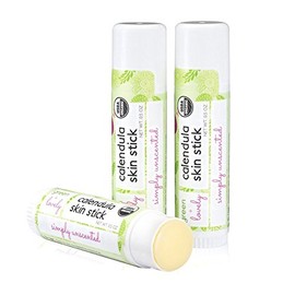 Calendula Skin Stick, Simply Unscented. Moisture Stick. Organic Lotion Bar. Moisturizing Ointment Salve. Multipurpose Skin Cream - 0.5 oz. (2 tube set)