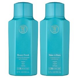 TPH BY TARAJI Cleanse Bundle | Make it Rain Hydrating Conditioner with Aloe & Honey and Honey Fresh Clarifying Shampoo for Buildup with Aloe, Honey | Sulfate Free, Color Safe, White