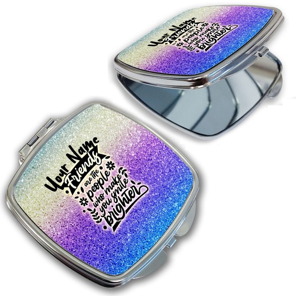 Bleu Reign Compact Personalized Pocket Mirror Custom Name Blue Purple