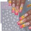Flower Summer Stickers for Nails 10 PCS Tropical Hibiscus Nail
