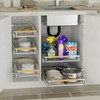 SANNO Expandable Slide Out Shelf Organizer, Pull Out Cabinet Shelves