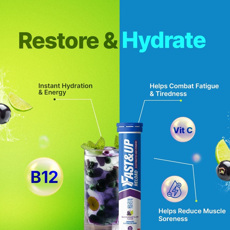 Fast&Up Reload – Blackcurrant & Lime Flavour – 80 Effervescent