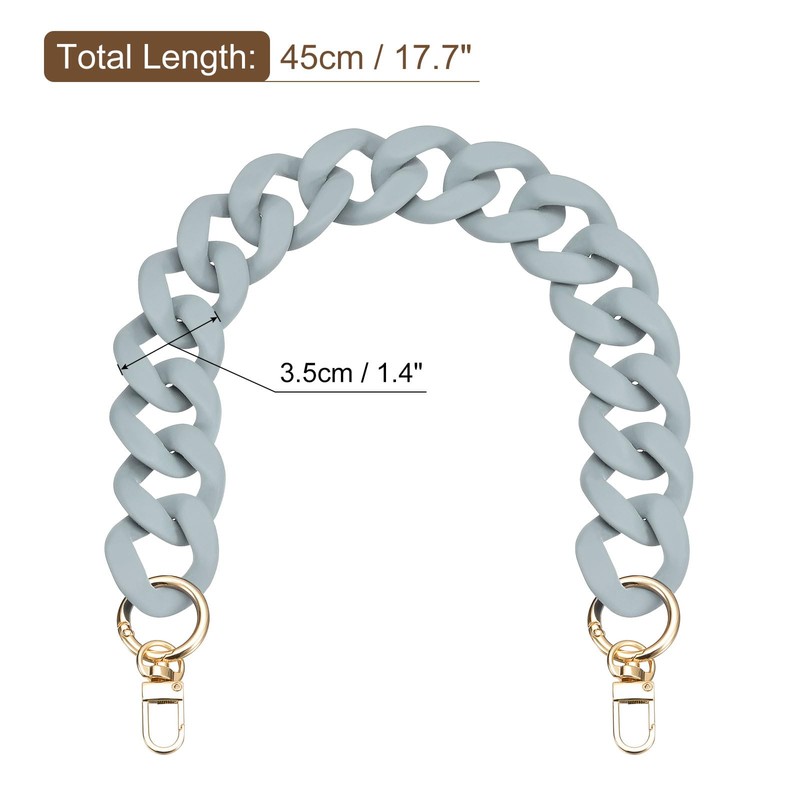 QUARKZMAN Acrylic Handbag Chain Strap 17.7 Inch Flat Handbag Replacement