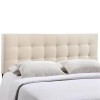 Rosebery Kids Modern Fabric Queen Tufted Panel Headboard in Ivory