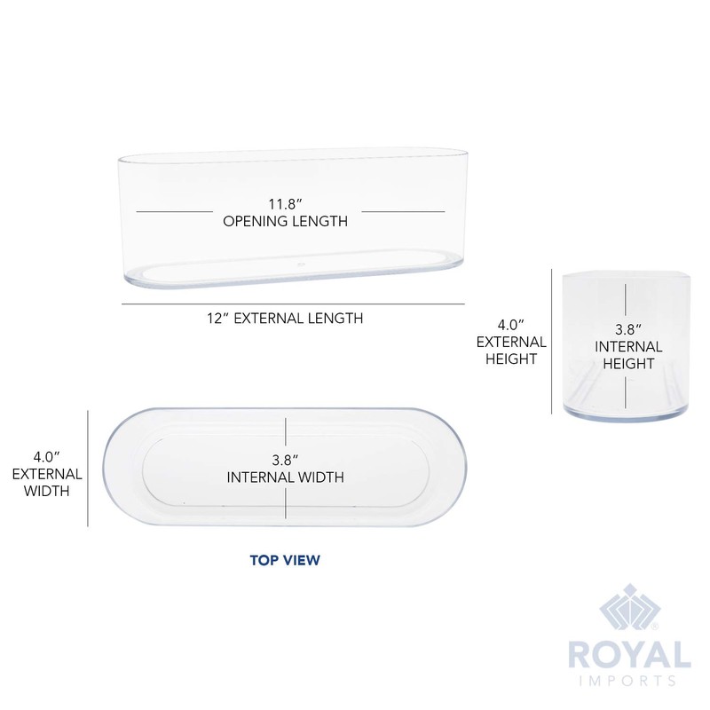 Royal Imports - Jarrón rectangular de acrílico para decoración del