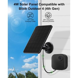 Solar Panel for Blink Camera Outdoor 4 (4th Gen), 4W Blink Solar Charger, 13FT Charging Cable, 360° Adjustable, IP65 Waterproof (2 Pack)
