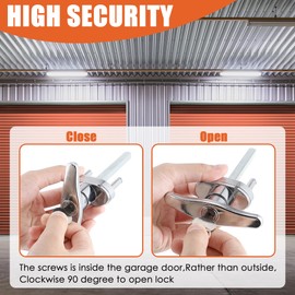Ceoighe Universal Garage Door Lock Kit with Spring Latch and Keyed Handle, Garage Door Lock Set Fits for Single/Double Car Door max Width to 17ft, Including All Hardware