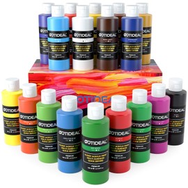 GOTIDEAL Acrylic Paint Set, 18 Colors/Tubes(59ml, 2 oz) Art Craft Paint Non Toxic, Perfect for Hobby Painters, Artist, Adults, Ideal for Canvas Wood Fabric Ceramic Paint Supplies