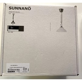 IKEA New Ikea SUNNANO Pendant lamp White/Black Steel Glass New