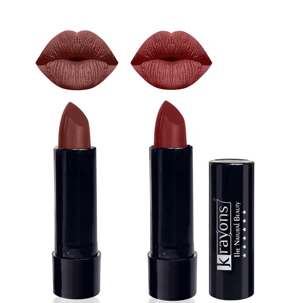 Krayons Cute Pop Matte Lipstick, Waterproof, Longlasting, Brick Tone, Cherry