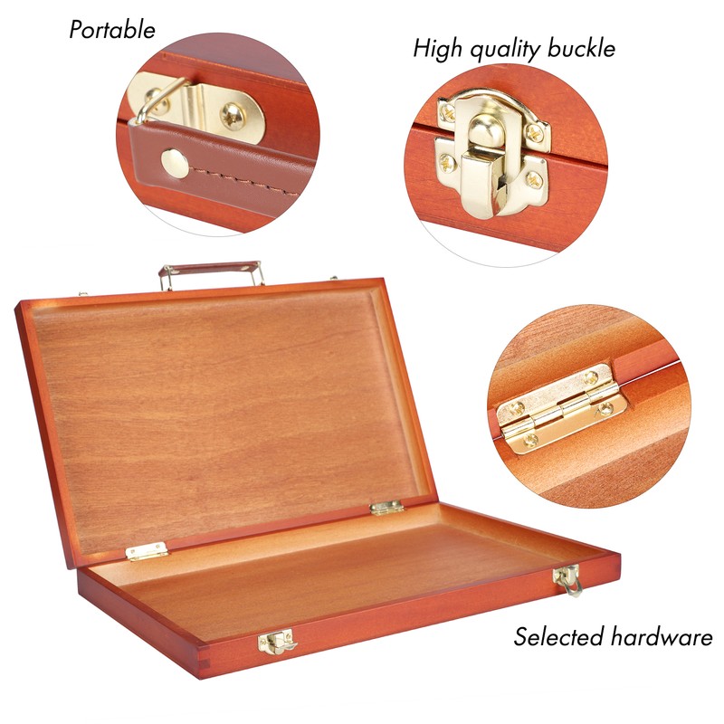 Retro Wooden Painting Tool Storage Box Portable Drawing Oil Painting