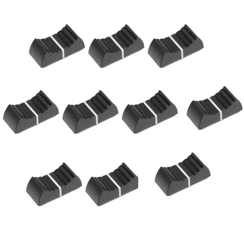 CENPEK 10Pcs Plastic Black Straight Slide Potentiometer Flat Push Knob