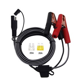 SCCKE 16.5FT 14AWG Battery Alligator Crocodile Clip to SAE Connector Extension Cable,12V SAE Quick Release Adapter to Alligator Clips Quick Disconnect Cable