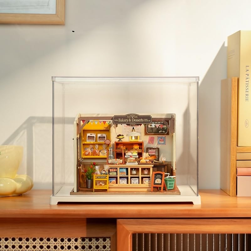 Robotime Miniature House Acrylic Case for Dollhouse (Display Box) Assembly