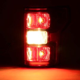 HECASA Tail Light Right Compatible with 2018-2020 Ford F-150 Taillights Replacement for JL3Z-13404-H Red Lens & Chrome Housing Plastic