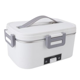 Electric Lunch Box 80W Food Heater for Adults, Portable Lunch Warmer Box for Car, Truck, Office with Fork & Spoon, 1.8L, SUS304 Inner Liner (US Plug 100‑240V)