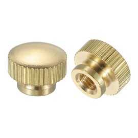 QUARKZMAN Knurled Thumb Nuts, Pack of 2 M5 x D12 mm x H9 mm Brass Handle Nuts Knurled Nuts with High Head Fasteners for 3D Printer Parts Print Bed