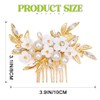 Asooll Flower Bridal Hair Comb Gold Pearl Hair Pieces Wedding