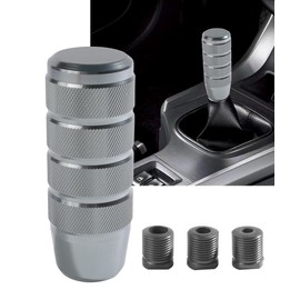 SCUARI Shift Knob,Shifter Knobs,Car Accessories Gear Shift Knob,95mm/3.74" Shift Knobs,Aluminum Weighted Shift Knob with 3 Threaded Adapters,Suitable for Most Automatic Manual Vehicle (Gray)