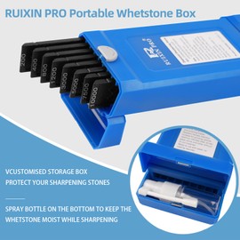 RUIXIN PRO 8PCS Diamond Sharpening Stones, #200#400#800#1200#3000#5000#7500#10000 Grit Professional Whetstone Kit for Kitchen Outdoor