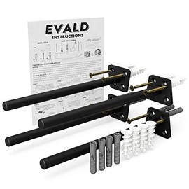 EVALD The Improved Floating Shelf Hardware – Heavy Duty Floating Shelf Bracket- 4X Floating Shelves Brackets ½" Diameter, 8X Premium Screws & 16x Anchors Hidden Shelf Brackets 8 Inch