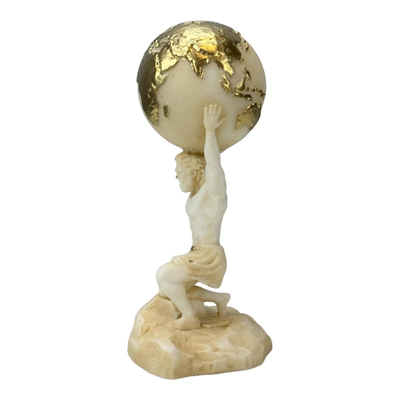 Generic Atlas Titan God Statue Sculpture Figure Cast Marble 4.92