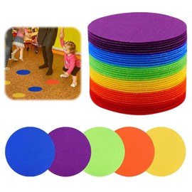 40Pcs Carpet Spots Markers, 4 Inches Premium Floor Velcro Spots, Colorful Circle Carpet Spots for Classroom, for Teacher Supplies, Classroom Decorations, Kids' Activities (5 Colors)