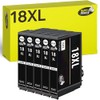 Happy Printer 5 Cartridges Compatible with Epson 18XL Black for