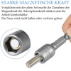 3 Pieces Magnetic 8 mm Bit Socket, Magnetic Nut Set
