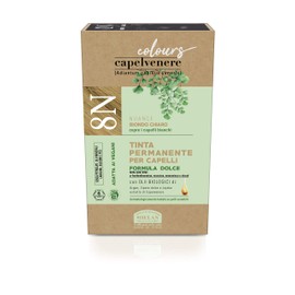 Helan Capelvenere Colours - Blonde Hair Dye Permanent, Gentle Formula, 8N Light Blonde - Natural Hair Dye Easy to Use, Odourless with Excellent Coverage - Ammonia and Alcohol Free Hair Colour