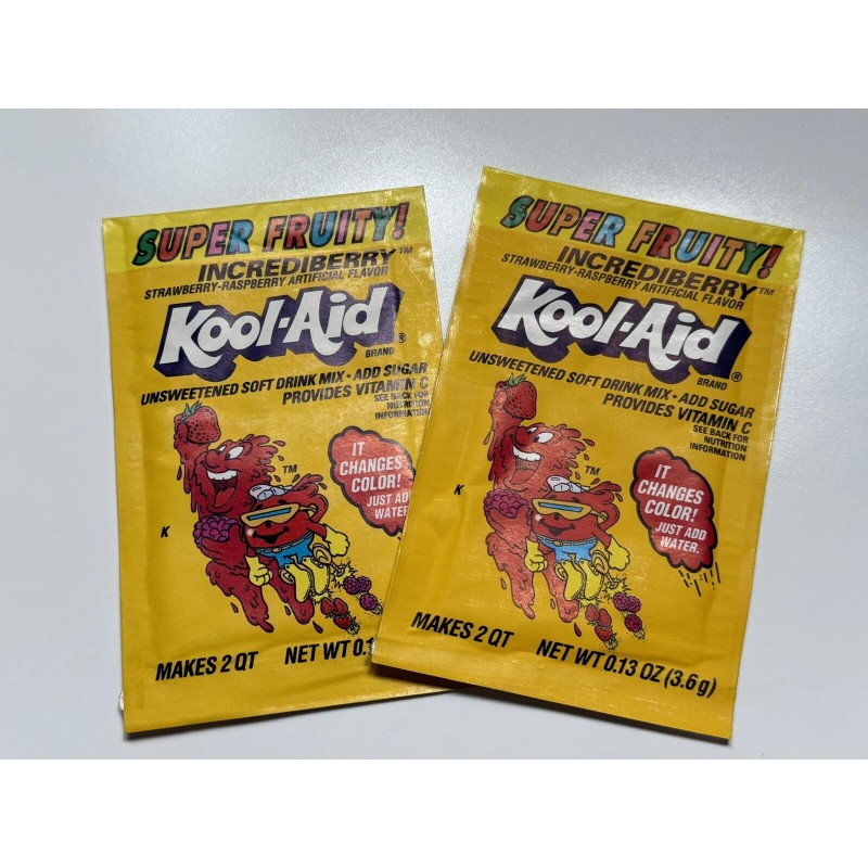 Kool-Aid Vintage 90s Kool-Aid Super Fruity Incrediberry Flavor Packet NOS