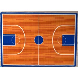 Wooden Basketball Court Area Rug Rugs Mat for Living Room Bedroom (3 Feet X 5 Feet)