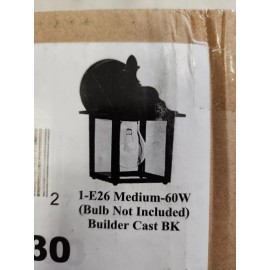 Maxim Lighting 49710030 E26 Medium 60W Builder Cast BK Outdoor Wall Mount S8
