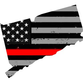 OwnTheAvenue Connecticut CT State Outline Red Colors Flag Support Firefighters Vinyl Sticker