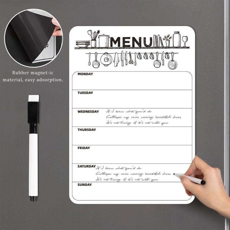 1 x magnetic message board and 1 x black whiteboard