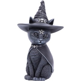 Nemesis Now Purrah Witches Hat - Figura de Gato Oculto, Color Negro, 13,5 cm