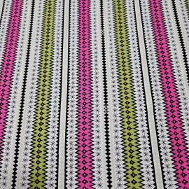 Ink & Arrow Wool Ewe BTY Ink & Arrow Sweater Stripe Pink Green Black White