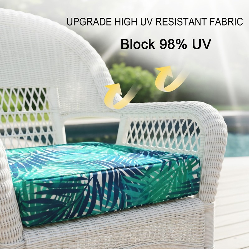 NettyPro Outdoor Cushion Cover Waterproof Patio Chair Seat Cushion Slip