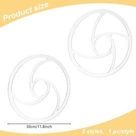 ORIGACH 2 Pcs Round Spiral 4 Pocket Router Template, Acrylic Router Template for Valet Tray, Woodworking, Dishes, Acrylic Inlay Template, 11.75 inch