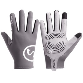 SUJAYU Full Finger Cycling Gloves Mountain Bike Gloves, MTB Gloves Dirt Bike Gloves Racing Gloves Cycling Gloves for Men Bicycle Gloves Men, Full Finger Workout Gloves Men (Grey, X-Large)