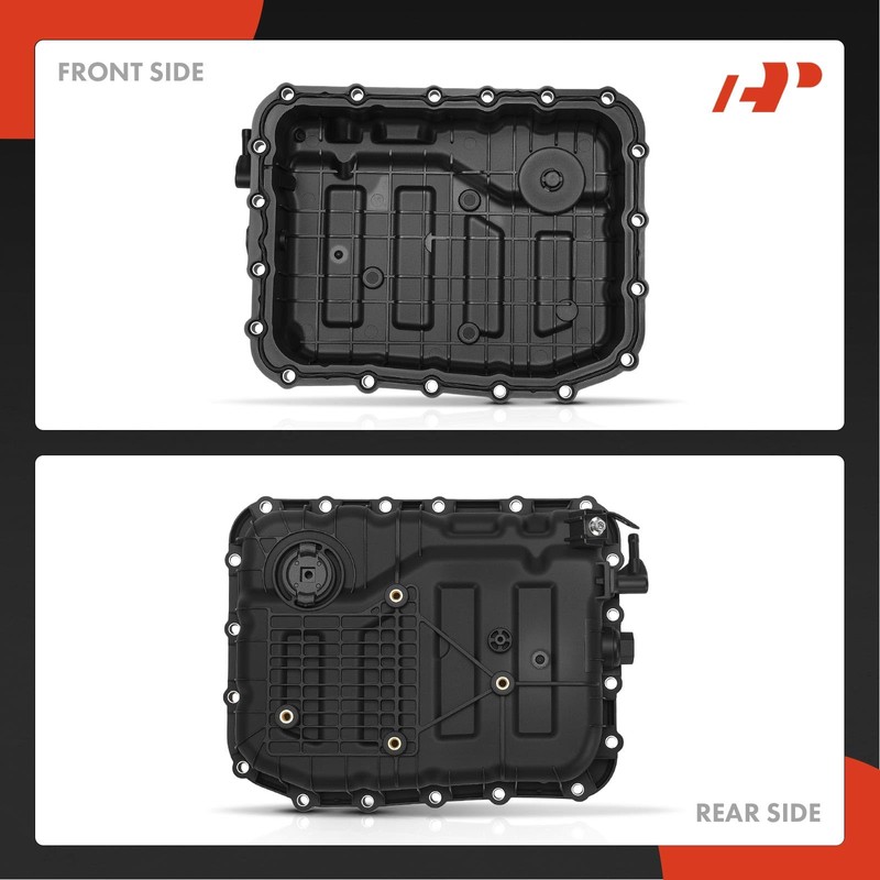 A-Premium Transmission Oil Pan with Drain Plug & Gasket Compatible