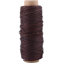 1 rollo 50 metros 150D cordón de hilo encerado Cordón de cuero para coser a mano Costura Manualidades 1 mm de diámetro (Marrón oscuro)