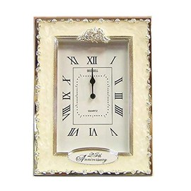 benerini Happy 25th Silver Wedding Anniversary Quartz Table Clock Gift Present