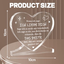 Yueser I Love You Gifts, Gifts for Women, Gifts for Men, Heart-Shaped Acrylic Home Decoration, Birthday Gift for Wife, Husband, Mum, Dad, Grandma, Grandpa, Boyfriend, Girlfriend Gift