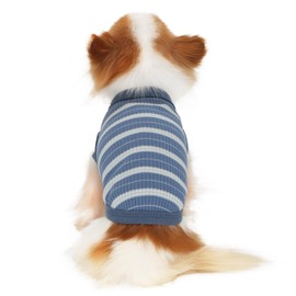 LOPHIPETS - Chaleco de camisa de perro 100% algodón acanalado para perros pequeños, ropa de té, Chihuahua, Yorkie, playera sin mangas, azul marino/S
