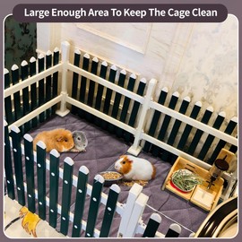 YKD 3 Pcs Guinea Pig Cage Liners, Washable Guinea Pig Cage Liner, Reusable & Anti Slip & Waterproof, Absorbent Guinea Pig Pee Pad for Small Animal, Guinea Pig, Chinchilla, Rabbit, Rat (Black)