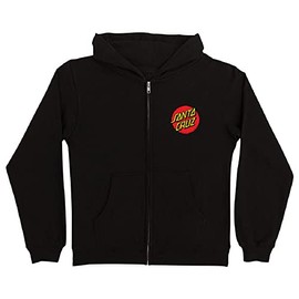 SANTA CRUZ Classic Dot Zip Hooded Midweight Sweatshirt Black Sm Youth